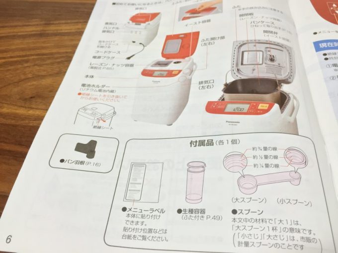 panasonic SD-BH1001の各部の説明の取扱説明書