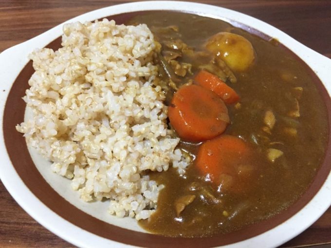 器に盛られた玄米カレー