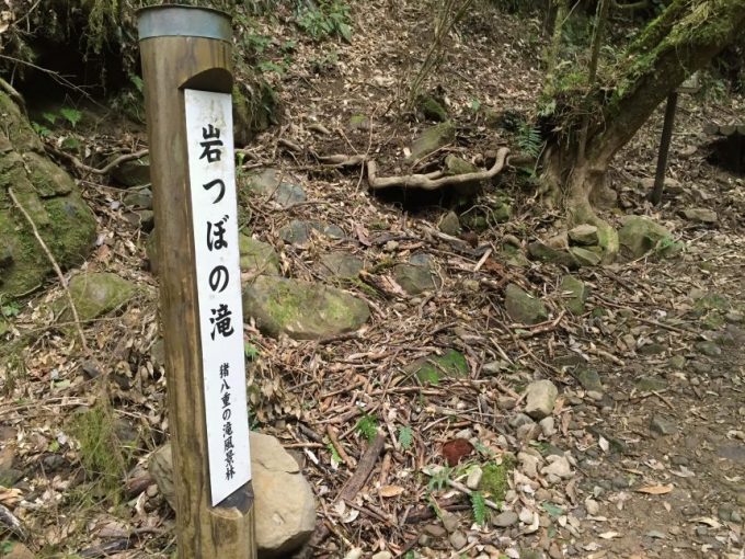 岩つぼの滝の看板