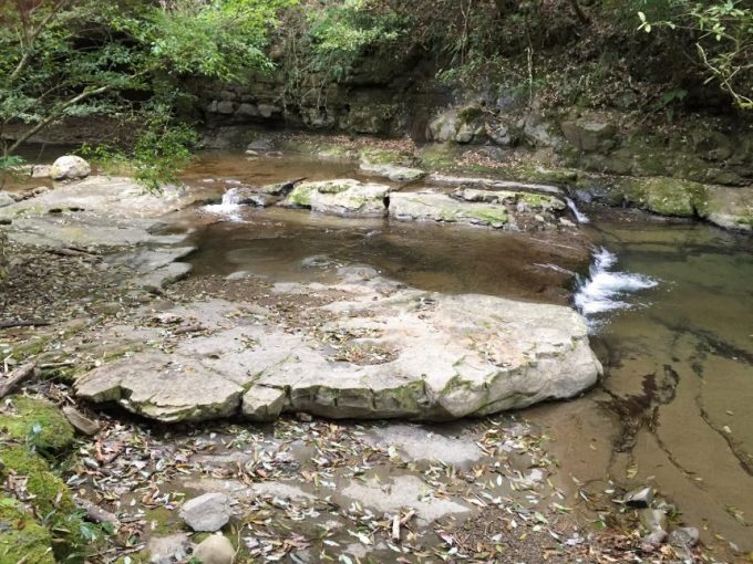 鬼の千畳岩を流れるせせらぎ