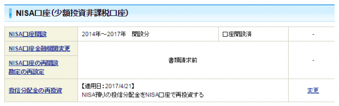 SBI証券のNISA口座の状況