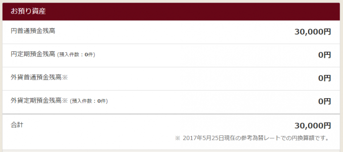 大和ネクスト銀行に三万円入っている残高のキャプチャ