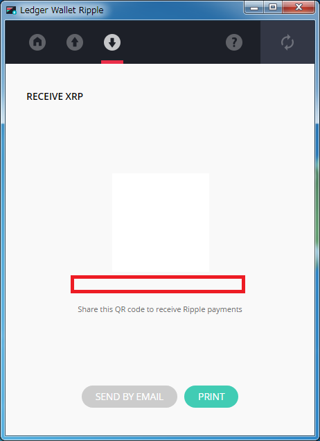 XRP受信画面