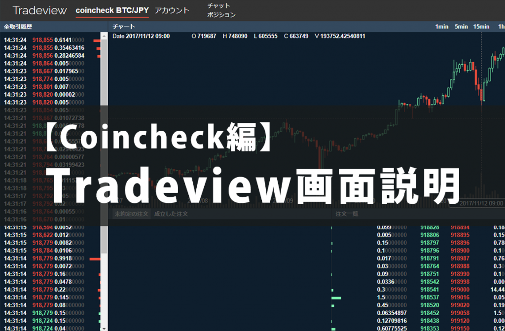 【Coincheck編】Tradeview画面説明