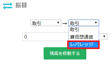 取引アカウントからレバレッジアカウントへの振替方法