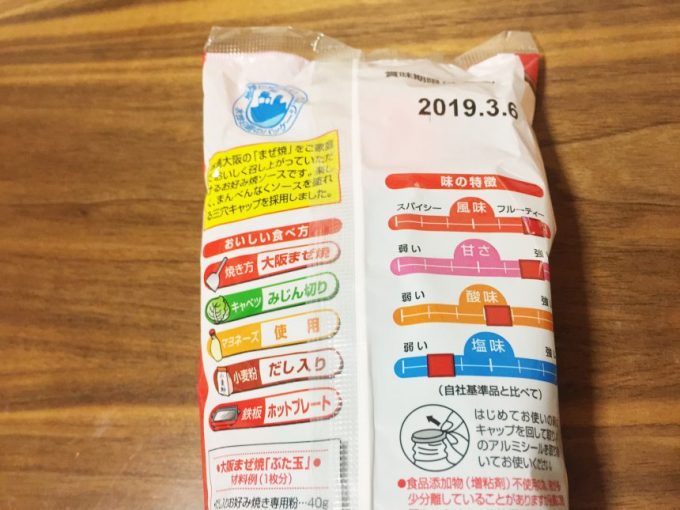 袋背面の商品説明